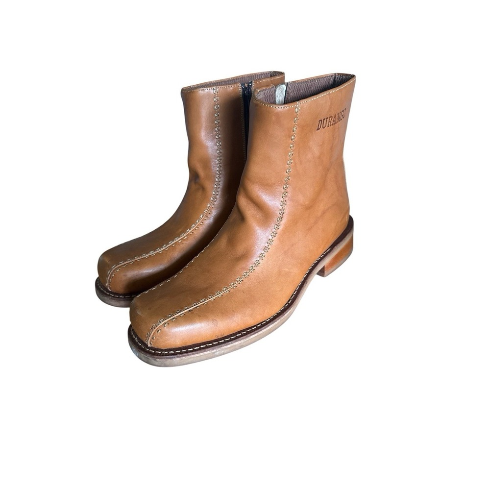 Durango Pull On Ankle Work Boots Mens Size 11D Tan Leather Square Toe